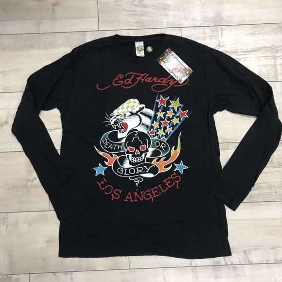 SALE! NWT Men’s Ed Hardy Death or Glory Shirt - Picture 2 of 5